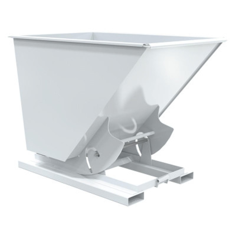 Steel No Bump and Dump Hopper, 1-1/2 Cu Yd, 4000 lb., White