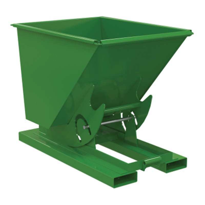Steel No Bump and Dump Hopper, 1/2 Cu Yd, 2000 lb., Hunter Green