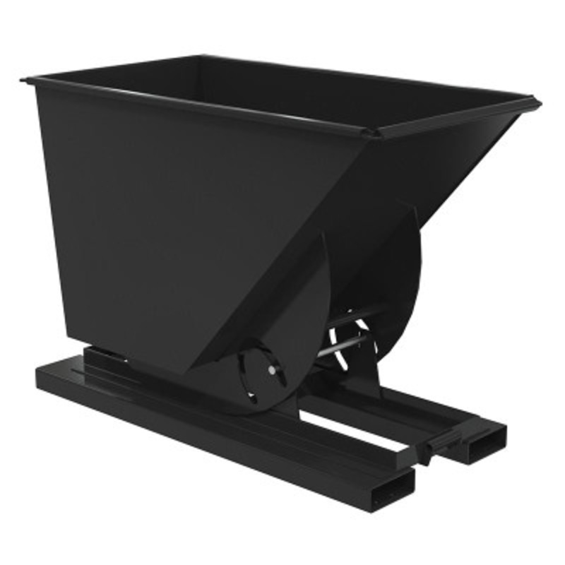 Steel No Bump and Dump Hopper, 3/4 Cu Yd, 4000 lb., Black