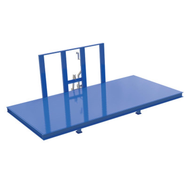 Steel Open Sided Hopper, Solid Deck, 2,000 lb., Blue