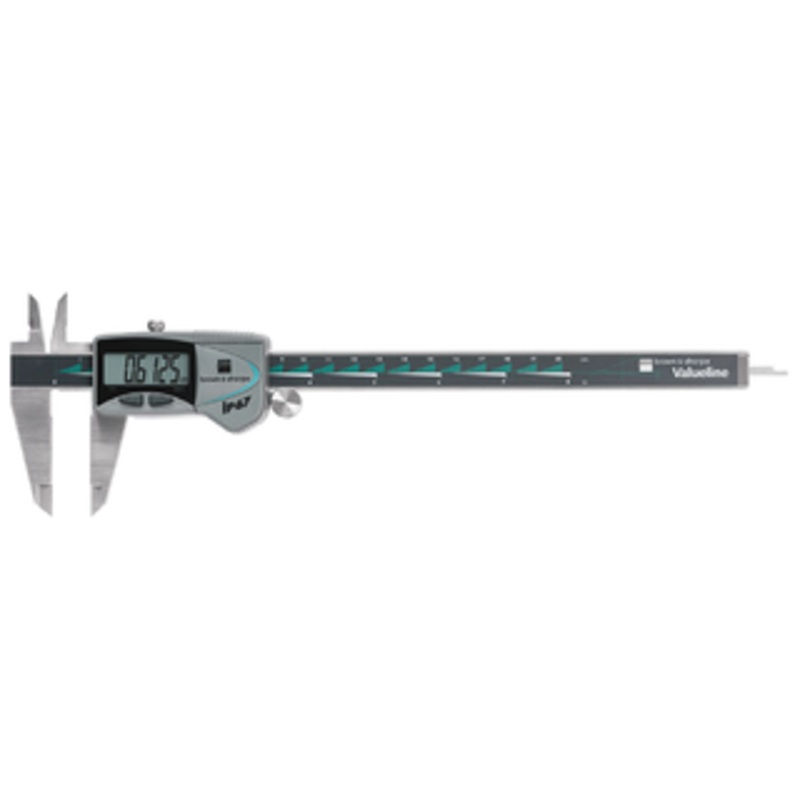 Tesa/Brown & Sharpe Valueline IP67 Digital Caliper, 0-8 Range, Square Depth Rod – 00599392