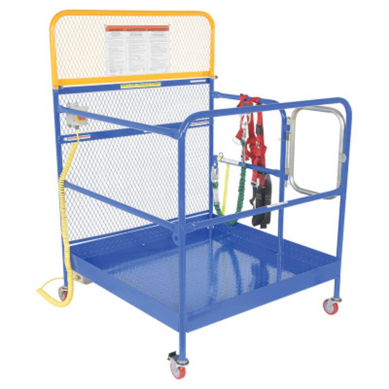 Work Platform With Poly Casters, 48 x 48in, 1,000 lb., Blue