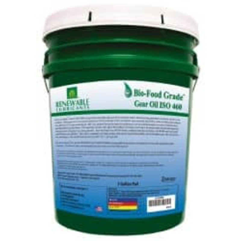 Renewable Lubricants 5 Gal Pail, Mineral Gear Oil 23F to 250F, 382 St Viscosity at 40C, 49 St Viscosity at 100C, ISO 460 87274 – 62680715