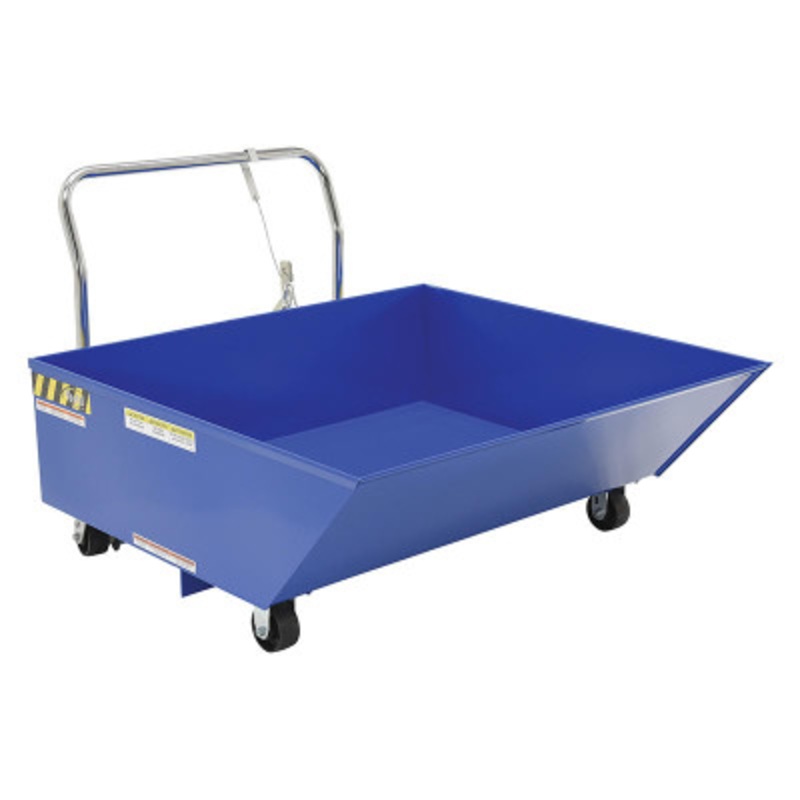 Steel Low Profile Parts Hopper 1/2 Cubic Yd., 2000 lb., Blue