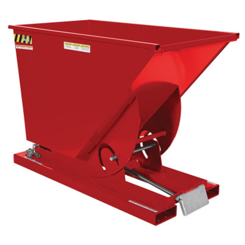 Steel Medium Duty Self Dumping Hopper, 3/4 Cu Yd, 4000 lb., Red