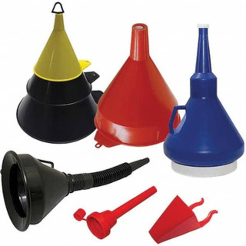 Funnel King Oil Funnels & Can Oiler Accessories, Type: Funnel Set, Material: Polyethylene, Capacity Range: 1 Gal. and Larger, Capacity (Qt.): 2.00, Finish: Smooth Plastic, Spout Type: Flexible 32850 – 14309389