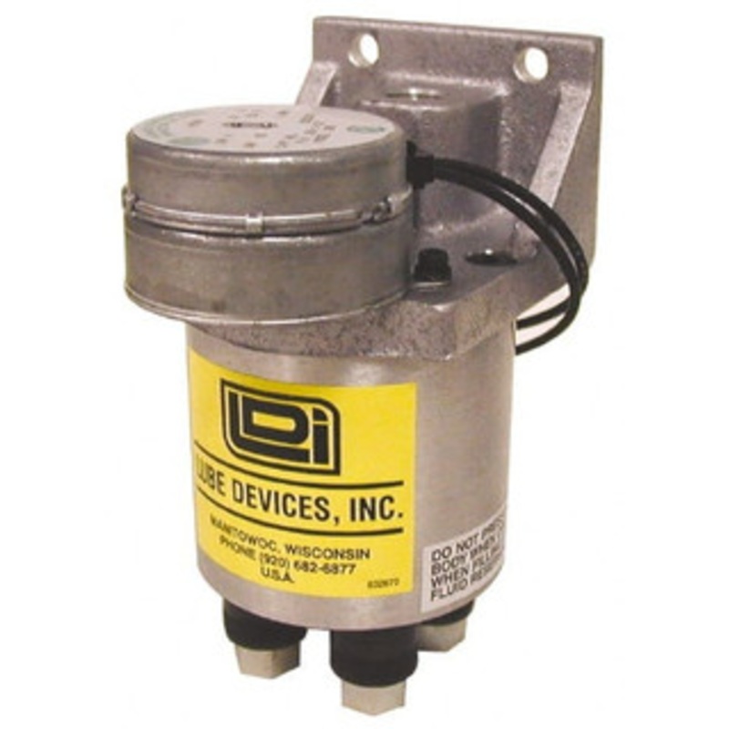 LDI Industries 0.16 cc Output per Cycle, 2 Outlet Central Lubrication System Electric Pump 66.55mm Wide x 134.37mm High, 120 Volt, Oil/Grease, 1/8-27 Outlet Thread, NPTF PMP200-02 – 84903269