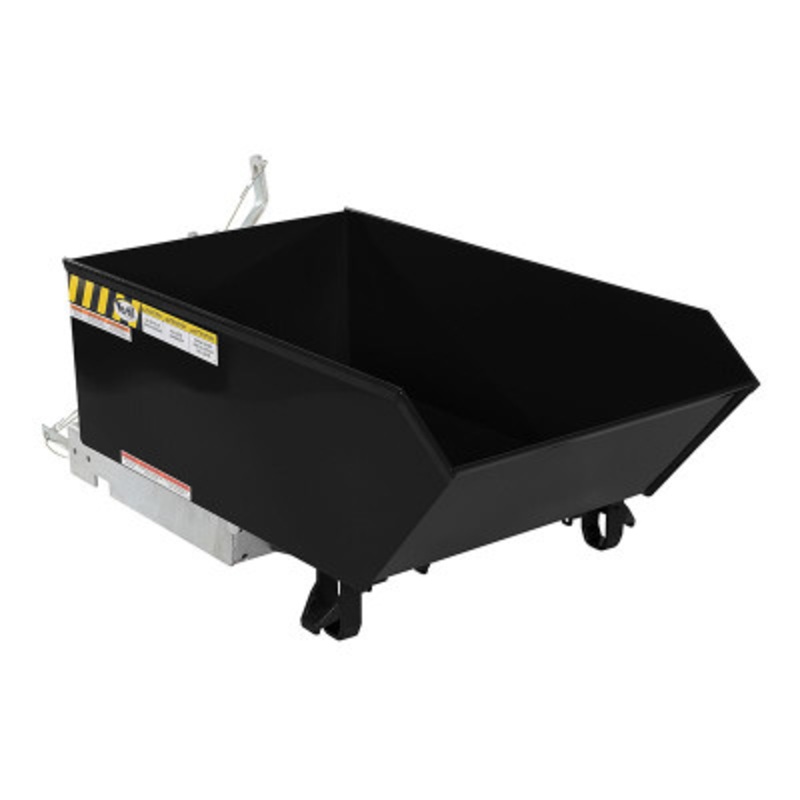 Steel Low Profile Self Dumping Hopper, 1/4 Cu Yd, 6000 lb., Black