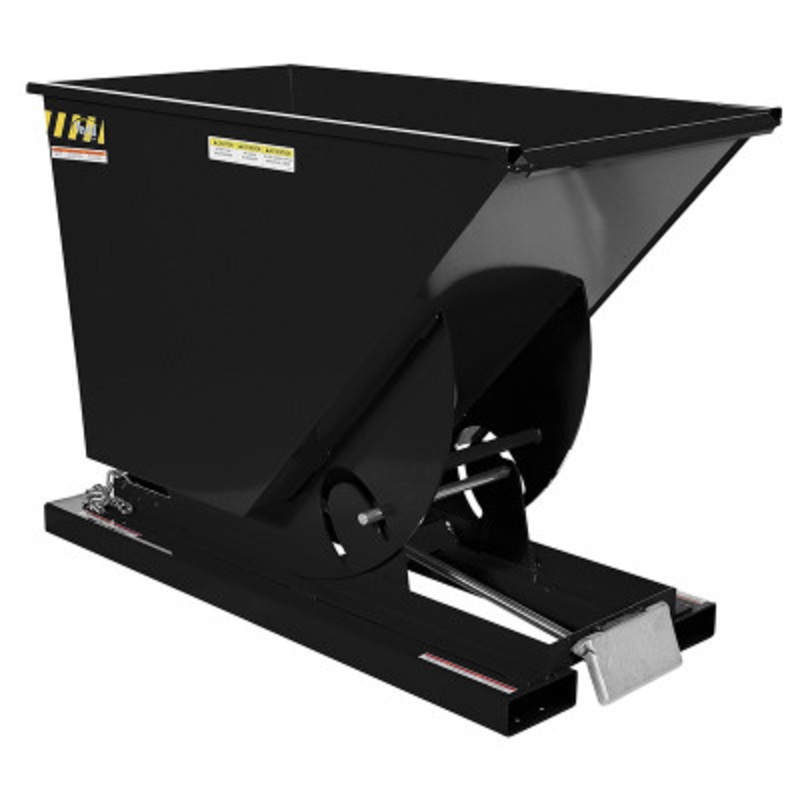 Steel Medium Duty Self Dumping Hopper, 3/4 Cu Yd, 4000 lb., Black