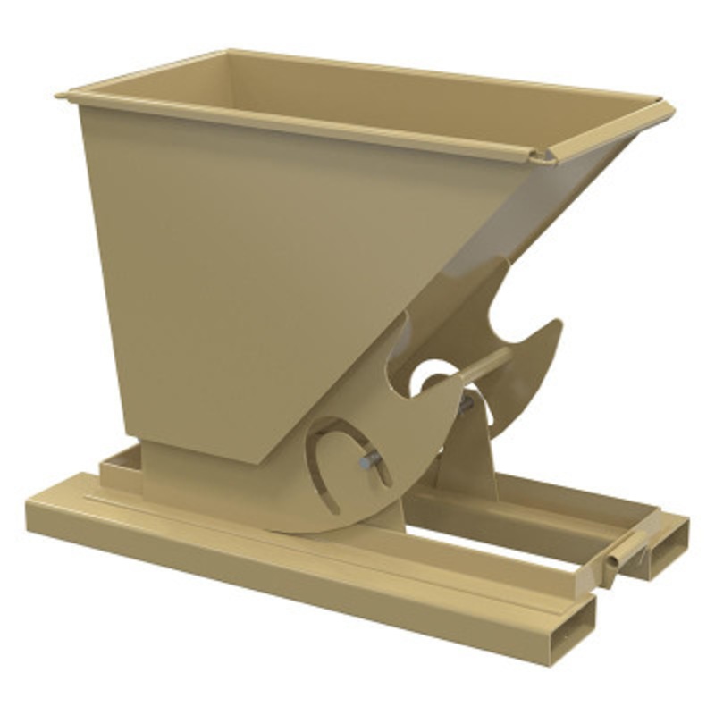 Steel No Bump and Dump Hopper, 1/3 Cu Yd, 2000 lb., Tan