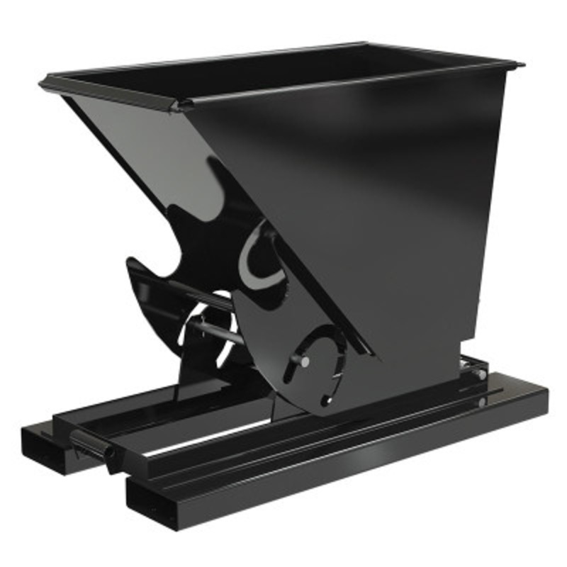 Steel No Bump and Dump Hopper, 1/3 Cu Yd, 4000 lb., Black