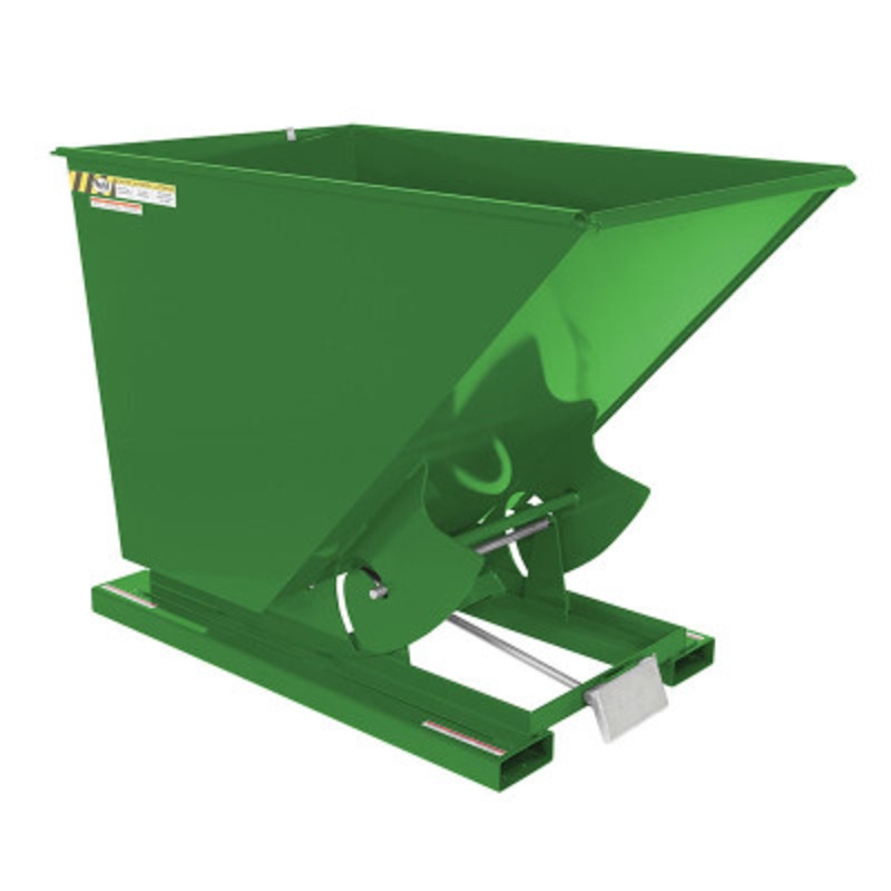 Steel Self Dumping Hopper, 1-1/2 Cu Yd, 4000 lb., Green