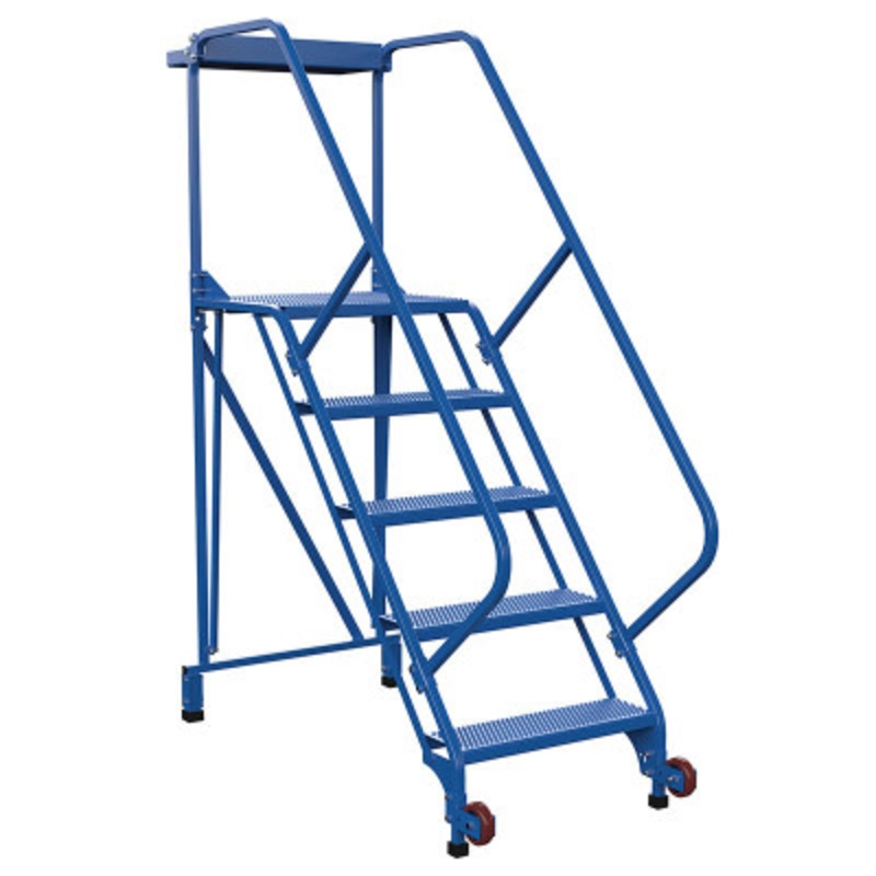 Tip-N-Roll Ladder, 50 Degree, 5 Straddle Perforated, 24in Width
