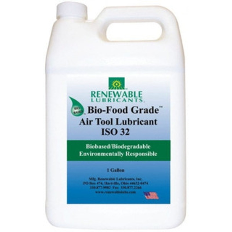Renewable Lubricants 1 Gal Bottle, ISO 32, Air Tool Oil -20F to 230, 29.33 Viscosity (cSt) at 40C, 7.34 Viscosity (cSt) at 100C, Series Bio-Food Grade 87463 – 40731929