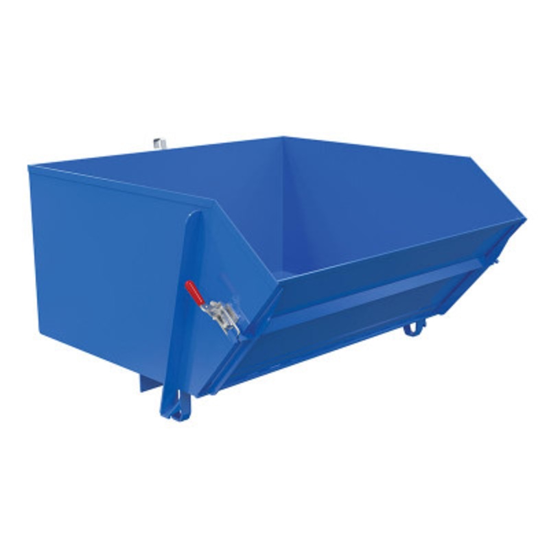 Self Dumping Hopper, with Fold Down Front 1 Cu Yd, 6000 lb., Blue