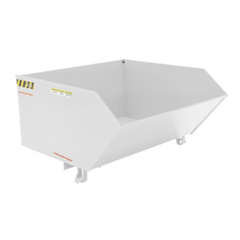 Steel Low Profile Self Dumping Hopper, 1 Cu Yd, 6000 lb., White