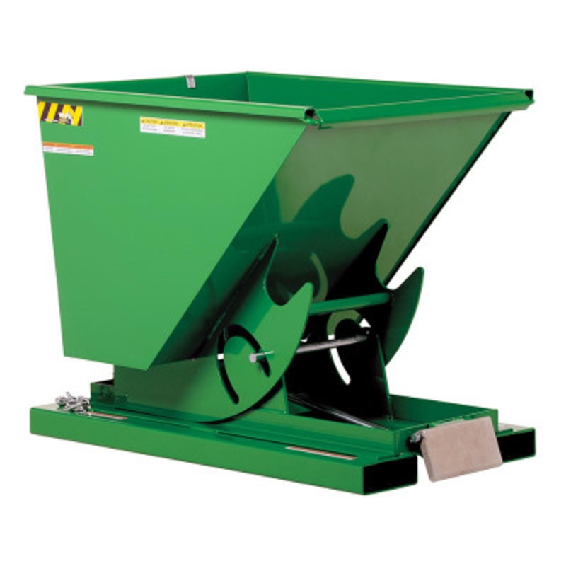 Steel Medium Duty Self Dumping Hopper, 1/4 Cu Yd, 4000 lb., Green