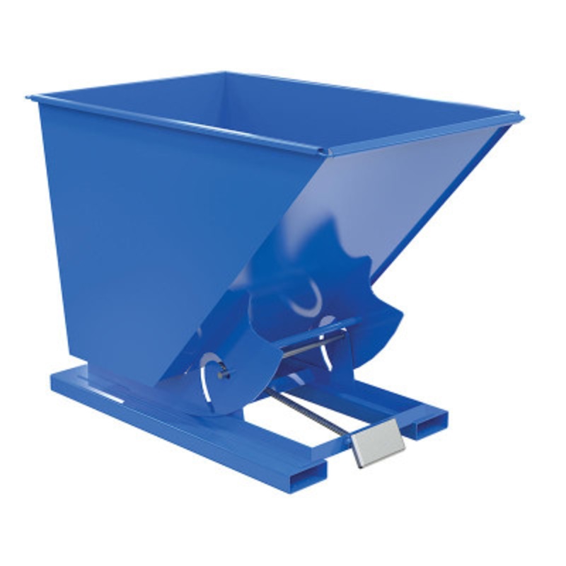 Steel Self Dumping Hopper, 1-1/2 Cu Yd, 4000 lb., Blue