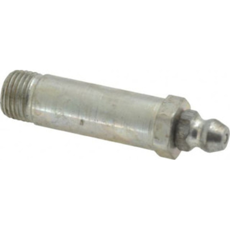 Alemite Straight Head Angle, 1/8 PTF Carbon Steel Standard Grease Fitting 7/16 Hex, 1-3/4 Overall Height, 1-17/64 Shank Length, 10,000 Operating psi, Zinc Plated Finish 1669-B – 03244357