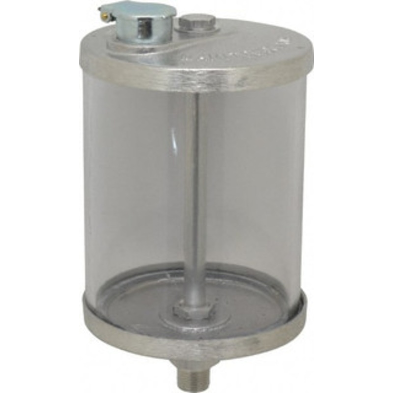 LDI Industries 1 Outlet, Polymer Bowl, 0.95 L No Flow Control Oil Reservoir 3/8 NPTF Outlet, 4-1/4 Diam x 7-15/16 High, 60C Max R111-03 – 03239787