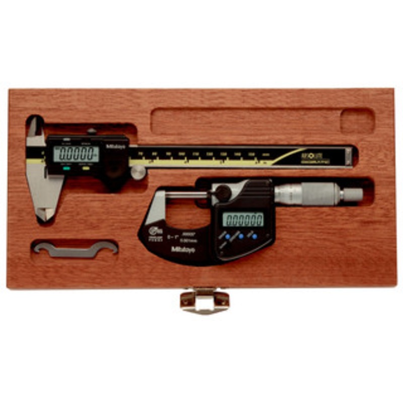 Mitutoyo Digimatic Tool Kit, 0-6 Digital Caliper and 0-1 Digital Micrometer – 64PKA076B