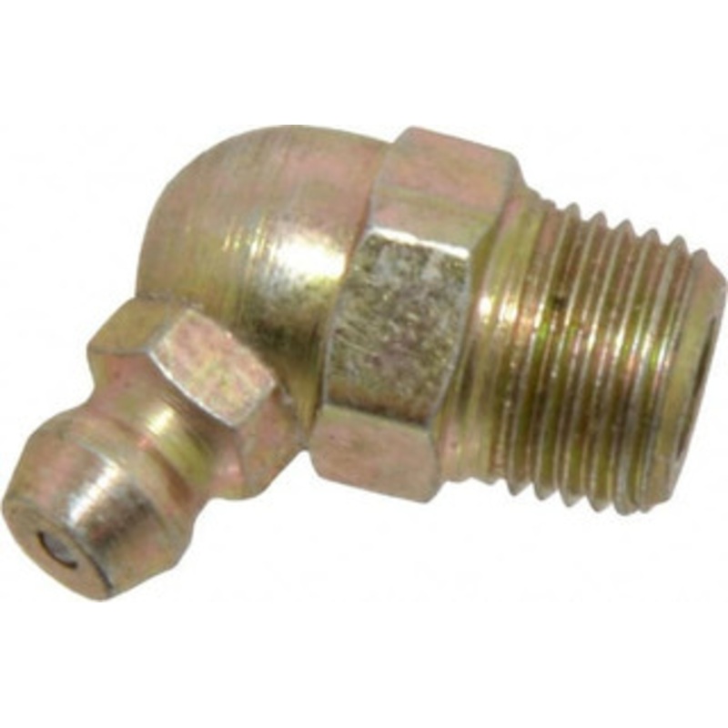 PROLUBE 65 Head Angle, 1/8-27 PTF Steel Standard Grease Fitting 7/16 Hex, 21.8mm Overall Height, 7.6mm Shank Length, Zinc Plated Finish GFT/1-8/27/65-5 – 08060782