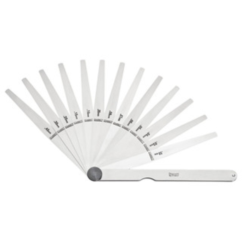 Starrett Metric Thickness Gage 173MCT, 13 Tapered Leaves, 0.03 to 0.5mm Range – 11-468-6