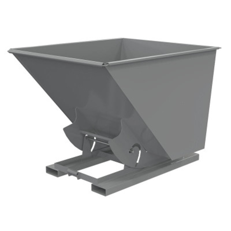 Steel Light Duty No Bump and Dump Hopper, 2 Cu Yd, 2000 lb., Gray