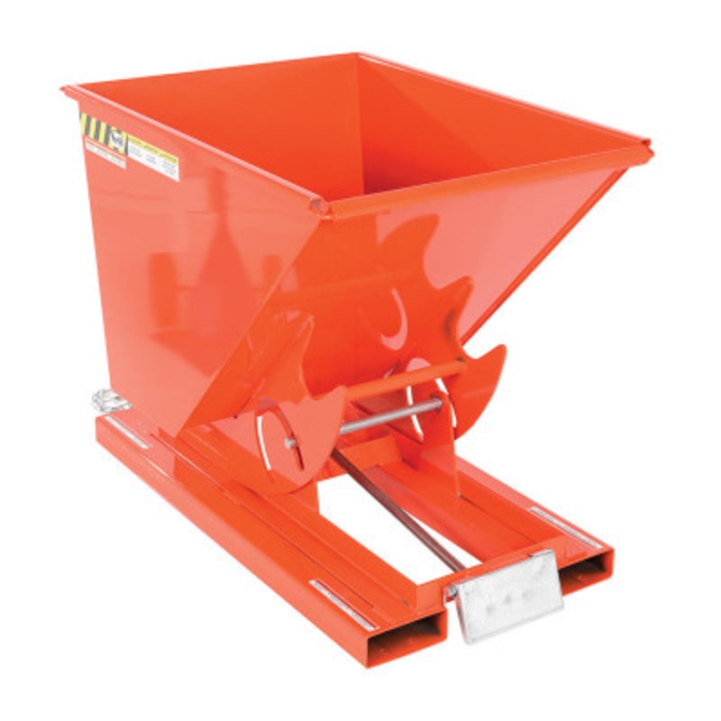 Steel Self Dumping Hopper, 1/2 Cu Yd, 4000 lb., Orange
