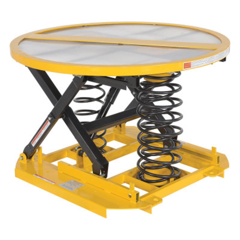 Steel Spring Scissor Table, 4,500 lb., Black / Yellow