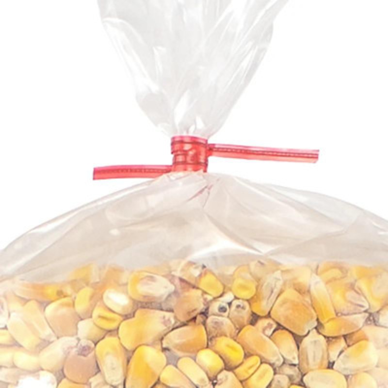 Ties for Sample Bags, Plastic, Red, 8in (1000/Pk)