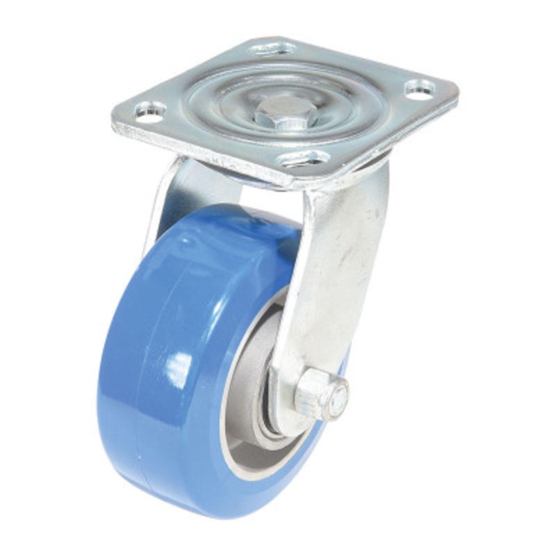 Ball Bearing Swivel Caster, 5 x 2in Width 617 lb., Blue/Gray