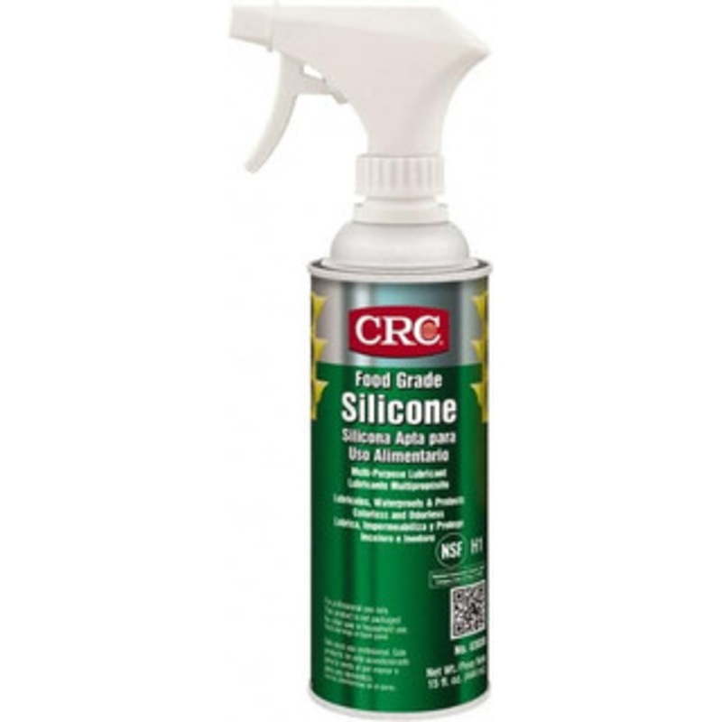 CRC 16 oz Trigger Spray Can Nondrying Film/Silicone Penetrant/Lubricant Clear & White, -40F to 400F, Food Grade 1003293 – 01292291