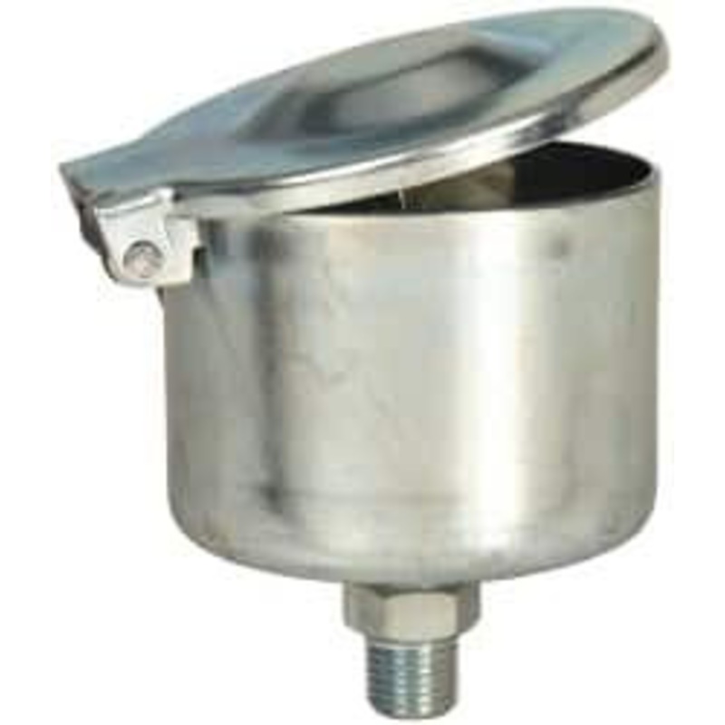 Gits Mfg 4-7/8 Ounce Capacity, 1/4-18 Thread, Steel, Zinc Plated, Straight with Hex Body, Oil Cup 3-1/2 High, 7/16 Thread Length, Wick Feed 02108 – 03242724