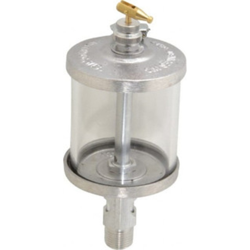 LDI Industries 1 Outlet, Glass Bowl, 266.2 mL Manual-Adjustable Oil Reservoir 1/2 NPTF Outlet, 3 Diam x 7.81 High, 121.11C Max RDF107-14 – 03240124