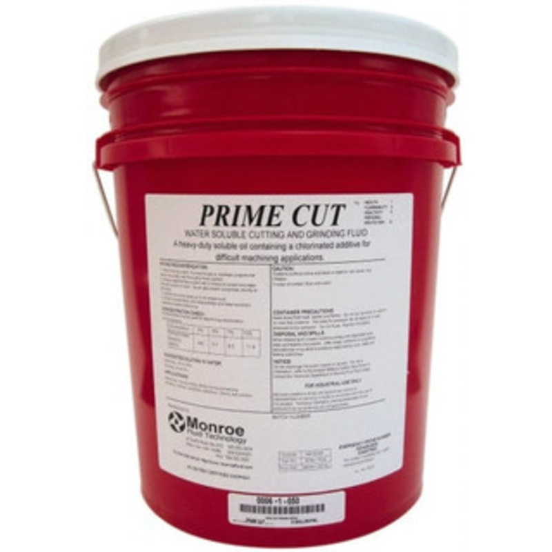 Monroe Fluid Technology Prime Cut 5 Gal Pail Cutting & Grinding Fluid Water Soluble, For Use on Ferrous Metals 0006-1-050 – 00268573