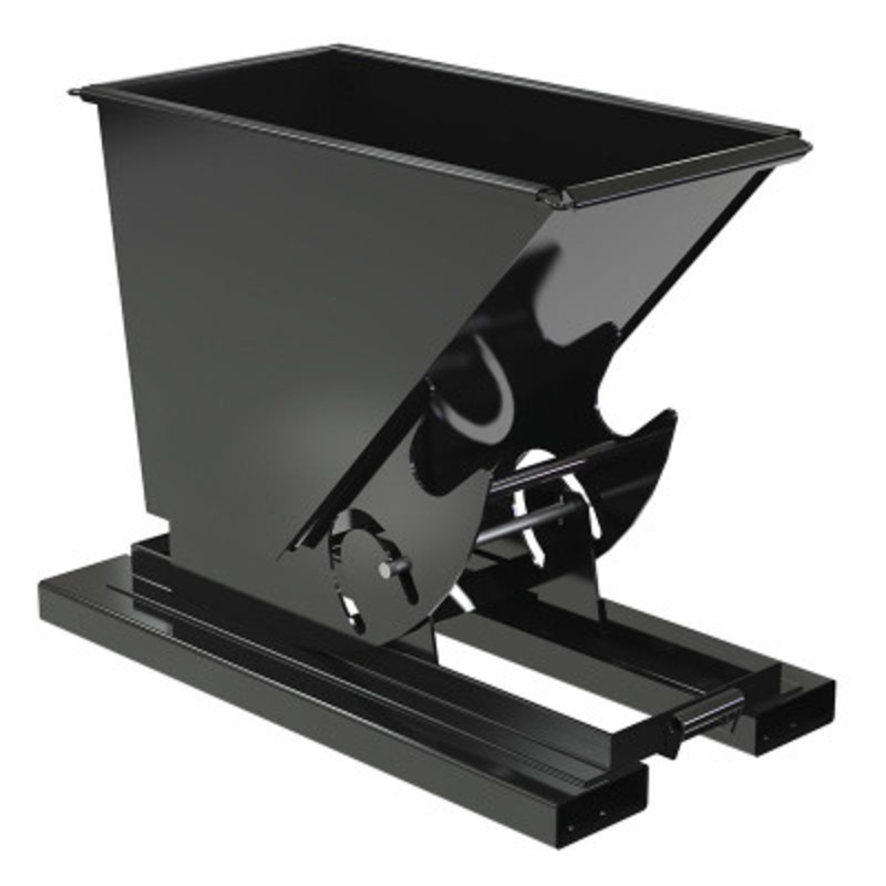 Steel HD No Bump and Dump Hopper, 1/4 Cu Yd, 6000 lb., Black