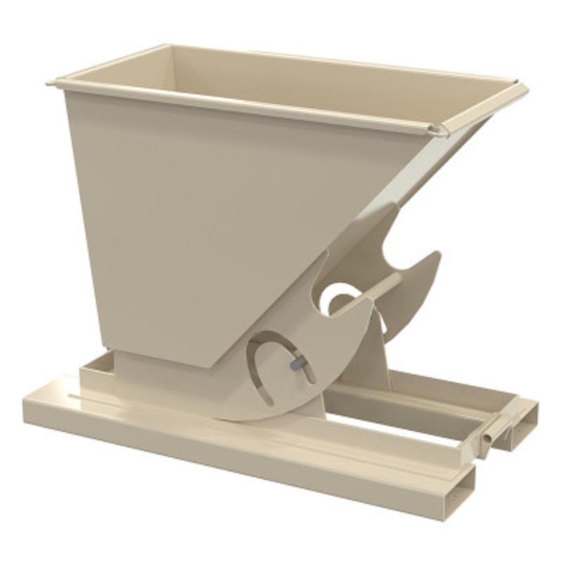 Steel No Bump and Dump Hopper, 1/3 Cu Yd, 4000 lb., Beige