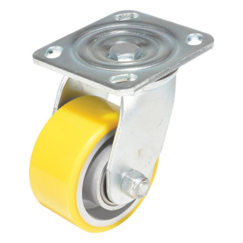 Swivel Caster, 4in Diameter x 2in Width 440 lb., Yellow/Gray