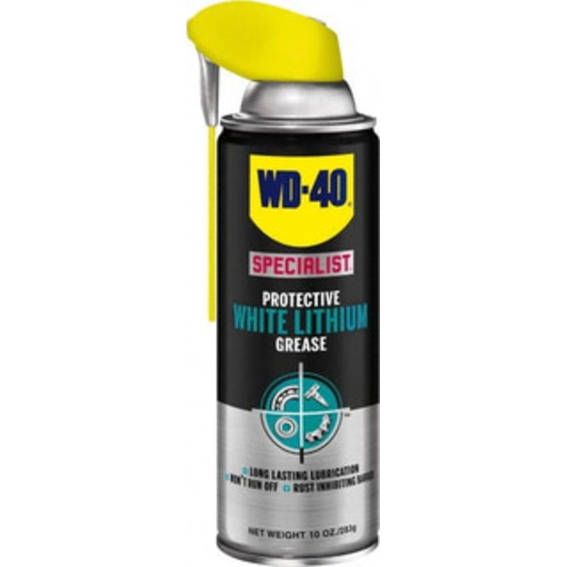 WD-40 WD-40 Specialist 10 oz White Lithium Grease Spray with SMART STRAW SPRAYS 2 WAYS 300F Max Temp, Food Grade, Long Lasting, Wont Run Off, Rust Inhibiting Barrier 30061 – 56266497
