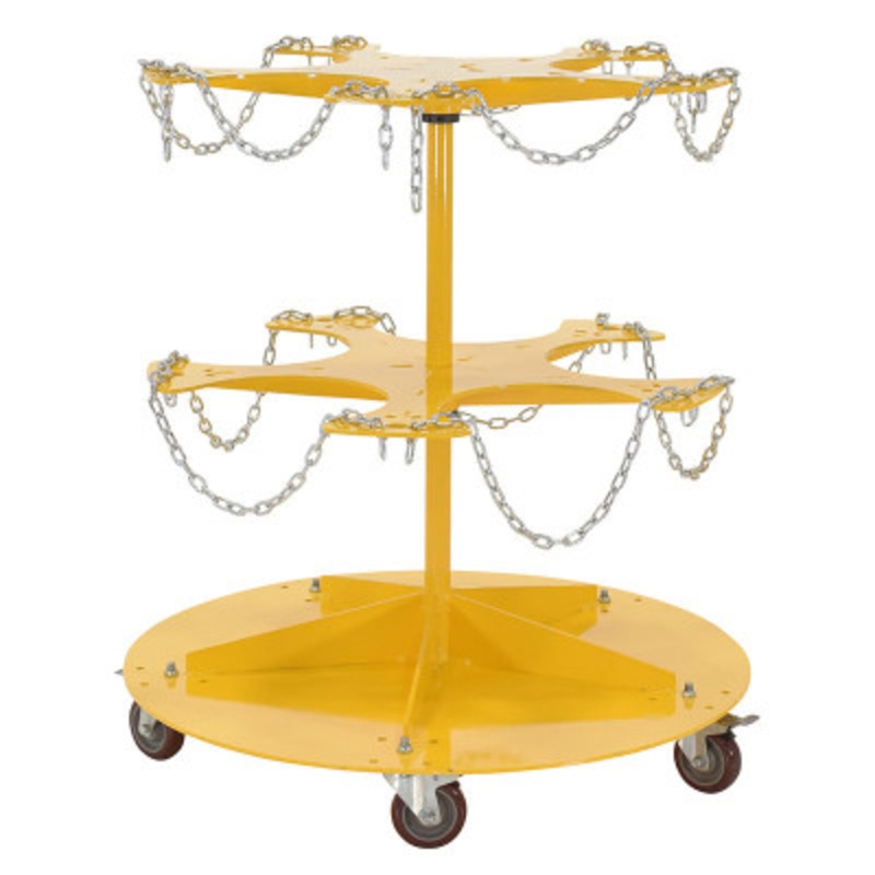 5 Gall, Pail Carousel Rack, 10 Pails W/ Casters 350 lbs. Per Shelf