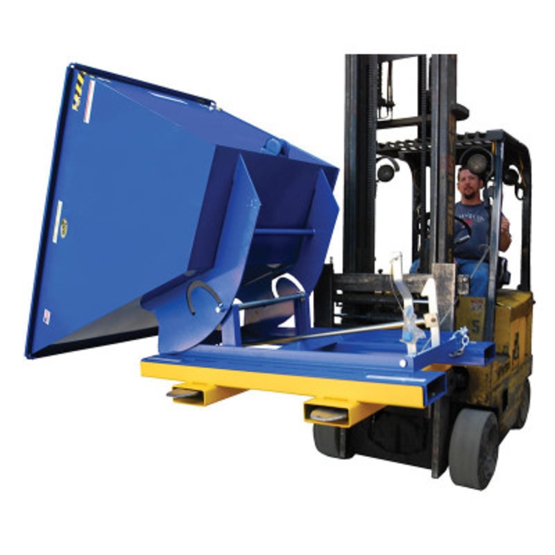 Sideways Tilt Fork Attachment For D Style Hoppers, Yellow