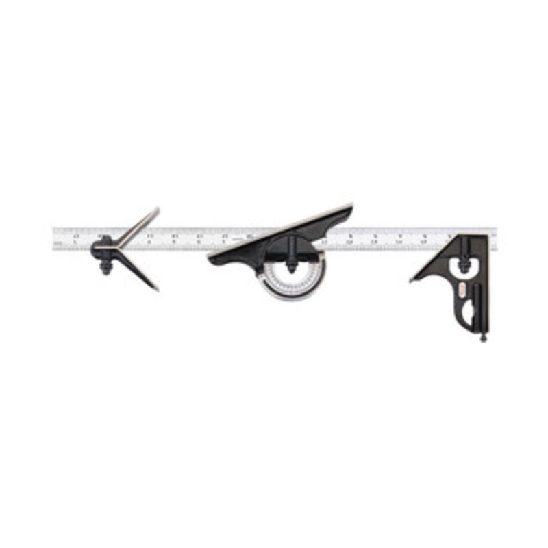 Starrett 18 Combination Set with Square, Center and Reversible Protractor Head and Blade, EDP 51545 – 434-18-16R