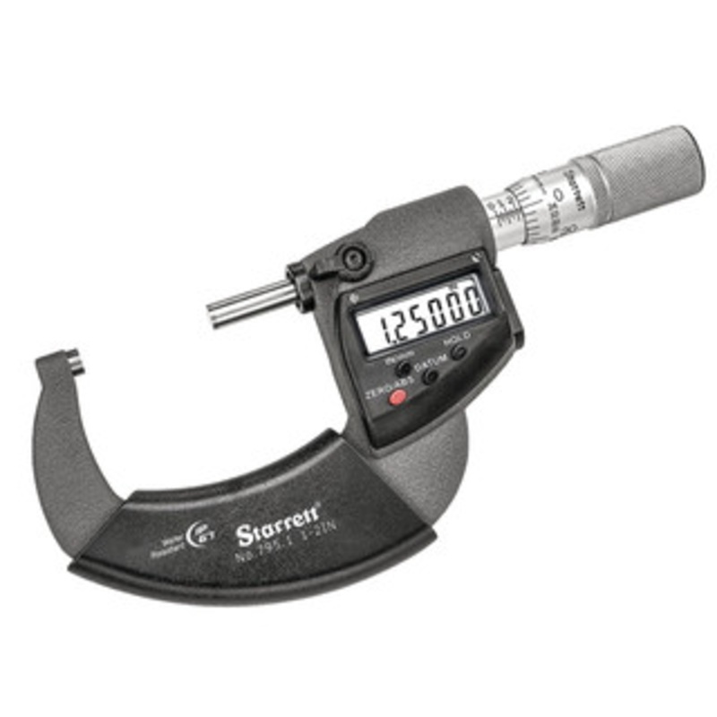 Starrett Electronic Micrometer, 1-2 w/ Friction Thimble, with Data Output – 795.1XFL-2