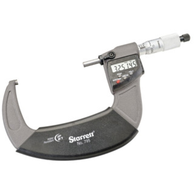 Starrett Electronic Micrometer, 3-4 w/ Ratchet Thimble, with Data Output – 795XRL-4