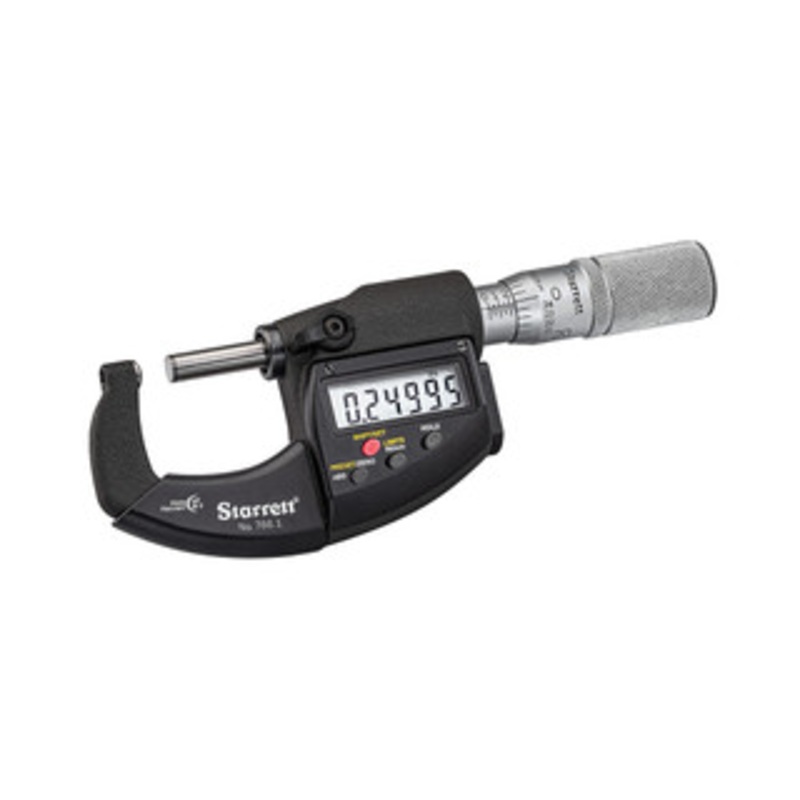 Starrett Electronic Rounded Anvil Micrometer, 0-1, EDP 72858 – 788.1XFL