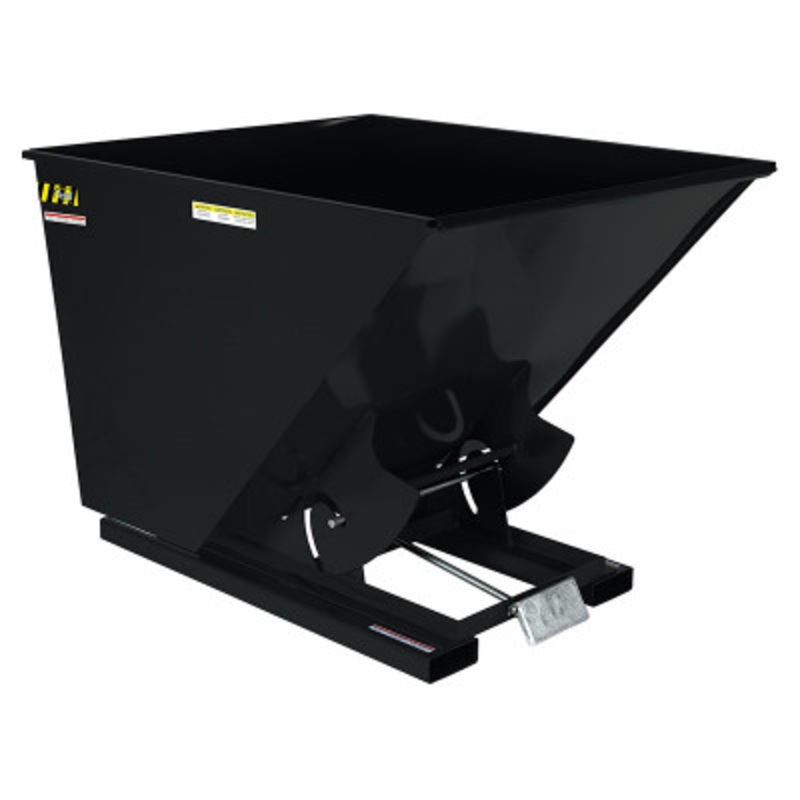 Steel Light Duty Self Dumping Hopper, 2 Cu Yd, 2000 lb., Black