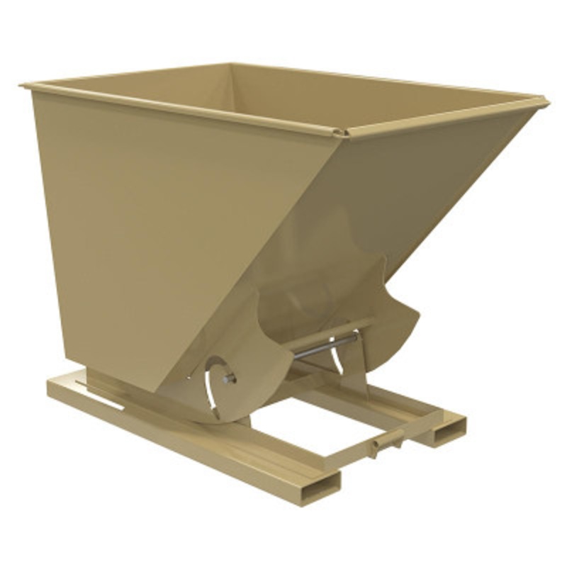 Steel No Bump and Dump Hopper, 1-1/2 Cu Yd, 4000 lb., Tan