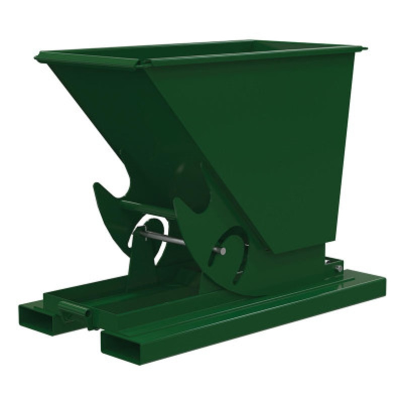 Steel No Bump and Dump Hopper, 1/3 Cu Yd, 4000 lb., Green