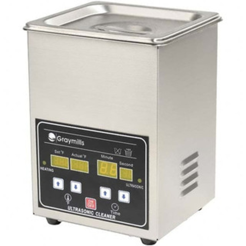 Graymills 0.5 Gal Bench Top Water-Based Ultrasonic Cleaner 3-7/8 x 5-7/8 x 5-1/4 Inside Tank Dimensions BTV-020 – 76335751